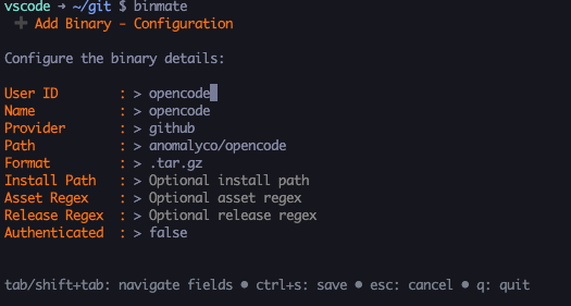Binary Add Configuration View