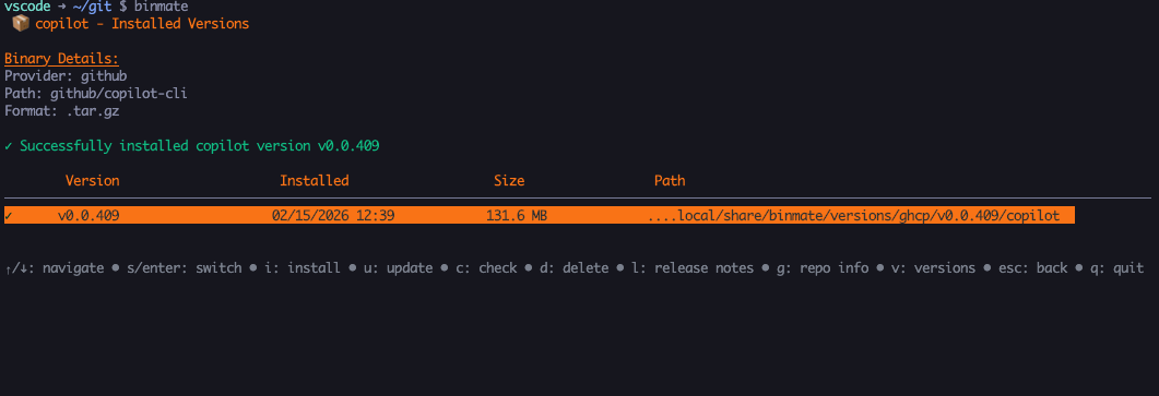Binary Version Installed