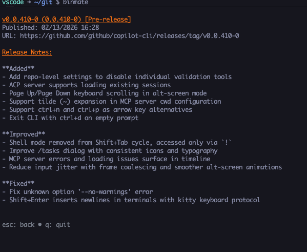 Binary Release Notes View