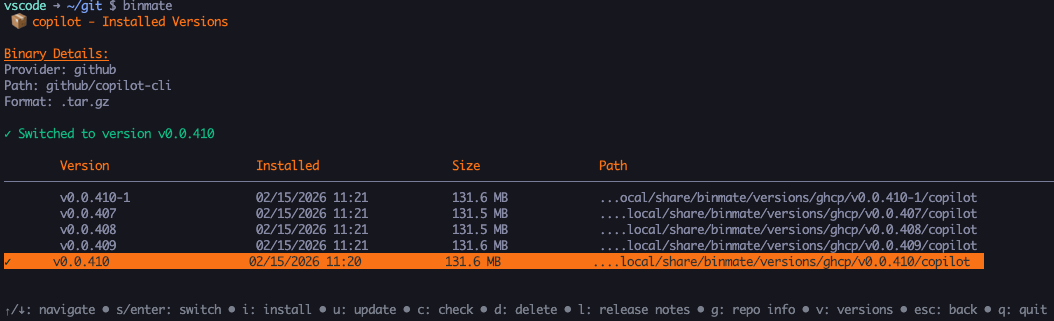 Binary Installed Version Switch